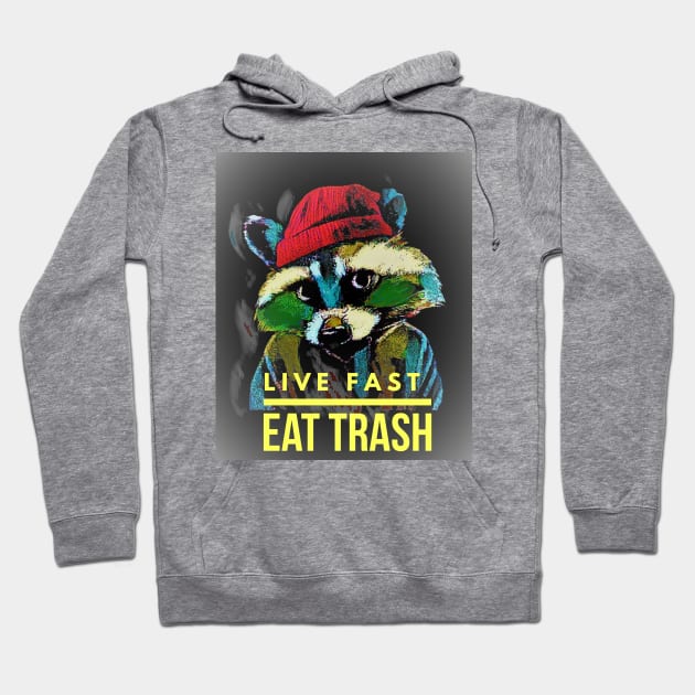 Live Fast, Eat Trash (Raccoon) Hoodie by PersianFMts